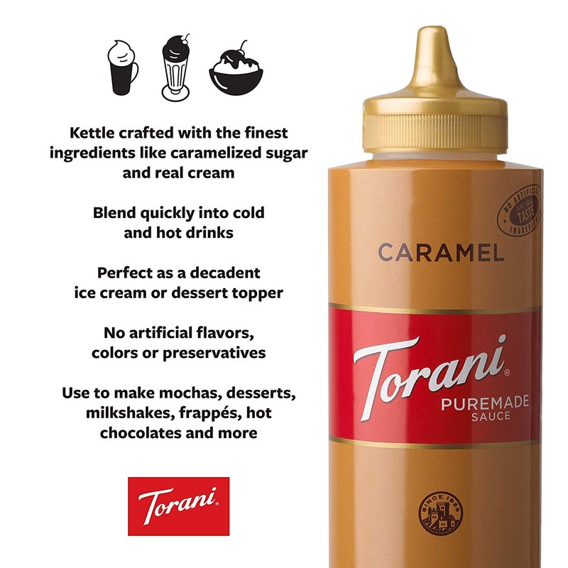Torani Caramel Sauce 16.5 Oz. Squeeze Bottle