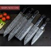 Damascus Chef Knife BBQ 5 Pc Set Damascus Kitchen Knives