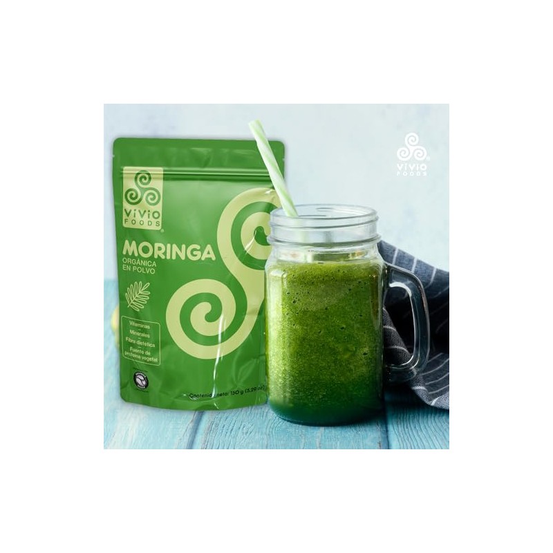 Vivio Foods, Moringa Orgánica En Polvo, 150 gramos