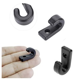 Pack of 30 Kayak J Hooks, Plastic J Shape Screws Lashing Hooks J Shape Hooks for Boat Canoe Mooring Paddle Board Rowing Boat Accessories Black