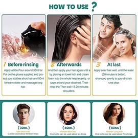 Instant Hair Color Shampoo for Gray Hair, 100% Grey Coverage, 3 In 1 Black Hair Dye Shampoo, Herbal Coloring in Minutes for Women & Men, Gentle Does not irritate the scalp-Dark Brown