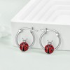 WINNICACA Ladybug Earring Sterling Silver Ladybug Huggies Hoop Earrings for