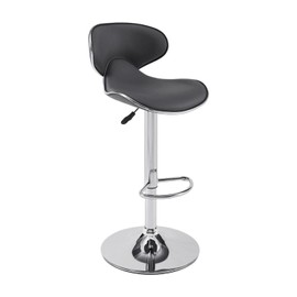 Powell Adjustable Barstool, Chrome and Grey