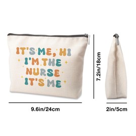 Tisubileiry Nurse Makeup Bag Gift for Women Nurse's Day Gifts It's Me, Hi I'm The Nurse It's Me Bag Nurse Cosmetic Bag Gift