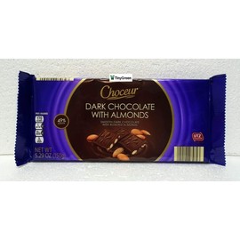 Choceur Dark Chocolate with Almonds Smooth Dark Chocolate with Roasted Almonds 49% Cocoa 5.29oz 150g