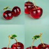 LONGWIN Crystal Cherry Figurine Glass Fruit Status Paperweight Home Decor