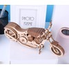 GuDoQi 3D Wooden Puzzle, Motorcycle Model Kit with Rubber Band