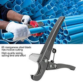 PVC Pipe Cutter, 3-32 mm Pipe Cutting Tool, Plastic Pipe Cutter with Ratchets, Pipe Cutter with 2 Replacement Blades for Cutting PVC and PPR Plastic Hoses
