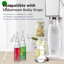 Glass Dropper Pipettes Compatible with SodaStream Bubly Bubbly Drops Flavors for Soda Stream Accessories (White, 6Pcs)