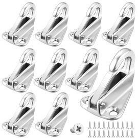 Pack of 10 Tarpaulin Attachment Trailers, Two-Hole Tarpaulin Hooks, Net Hooks, Stainless Steel Hooks, Spring Hooks with 20 Screws, Trailer Net for Trailers, Boat Hooks, Yacht Accessories, Clothes