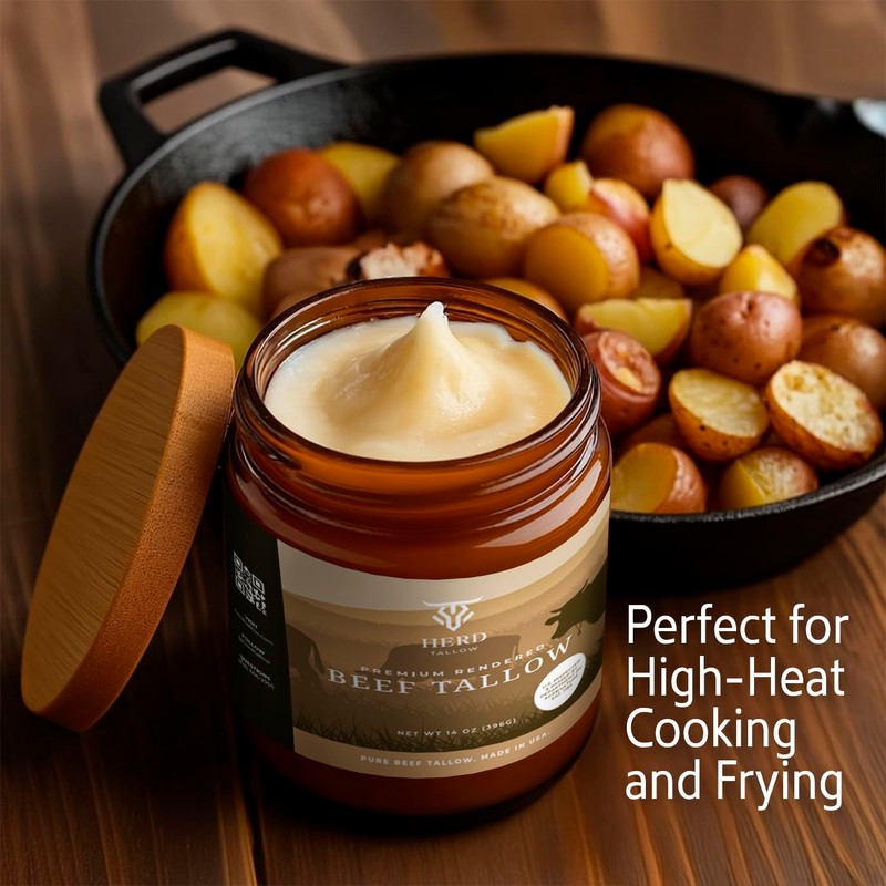 Beef Tallow For Cooking - Pure Beef Tallow 14 Ounces