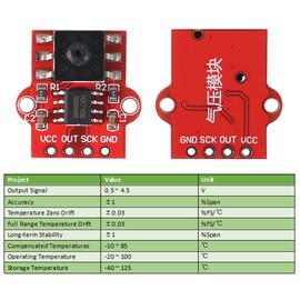 AEDIKO 4pcs Air Pressure Sensor Module 3.3-5V Digital Barometric Liquid Water Level Controller Board 0-40KPa Air Pressure Sensor Connect 2.5mm Soft Tube