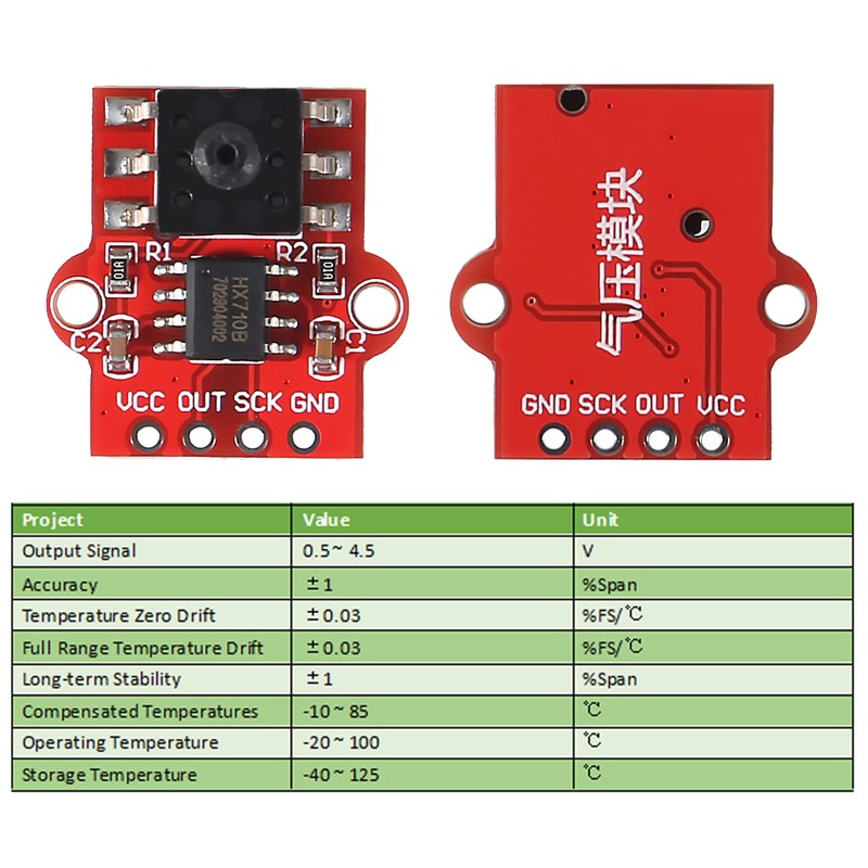 AEDIKO 4pcs Air Pressure Sensor Module 3.3-5V Digital Barometric Liquid