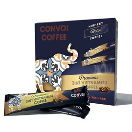 Convoy Coffee, 3 in 1 Vietnamese Instant Coffee, 10.3 oz (288 g) (16 g x 18 bottles), Premium Product | Gift Coffee | Vietnamese Coffee Stick Instant | Recommended as a Gift Coffee!