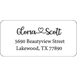 Atelier Elegance Custom Address Labels, Any Name, Any Address, Heart