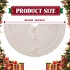 36 inch White Knitted Christmas Tree Skirt: Small Thick Cable