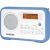 Sangean PR-D18BU AM/FM Portable Digital Radio with Protective Bumper, White/Blue