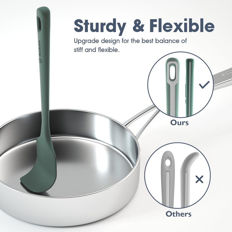 ChefAide 4 Pieces Silicone Spatula Set, Food Grade Rubber Spatula,