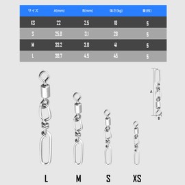 Spotlip 5pcs Fishing Swivels Snaps Corrosion Resistant Swivels Saltwater Fishing Crossing Positioning Guide Rings Fishing Tackle Lure Snap (XS)