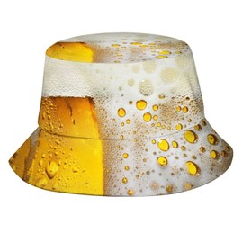 Beer Bucket Hat Brim Cap Sun Hat Funny Fisherman Hats Packable Cap Bar Hat for Adults