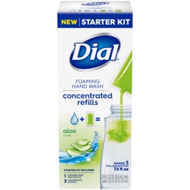 Dial Foaming Hand Wash Concentrated Refill Starter Kit, Aloe-scented, 3 pack, 2.52 fl oz