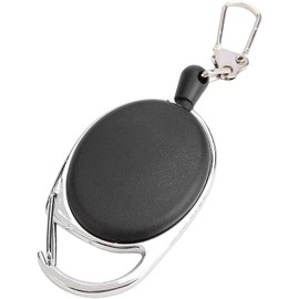 Dilwe - Llavero retr¨¢ctil con cuerda de alambre de nailon de 60 cm, soporte para tarjetas de identificaci¨®n con clip de metal para tarjetas de identificaci¨®n, uso al aire ¨²ltima intervensi¨®n, camping de monta?a, otros accesorios de herramientas de mo