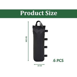 Anlising Gazebo Sandbags, 4 Pieces Gazebo Weights 600D Oxford Cloth, Weights for Gazebos, Canopy Weight Bags, Sandbag for Gazebos, Sandbag Weighting, for Tent, Umbrella, Tripod (Black)
