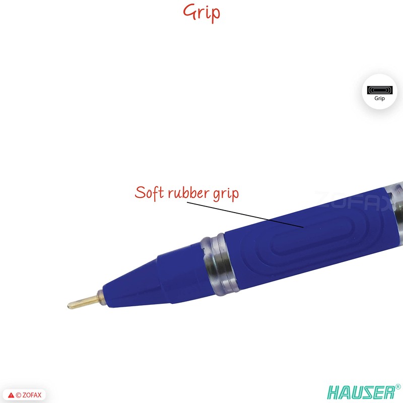 HAUSER Fix 5 x 0.7mm BLUE Smooth Ballpoint Pens Soft