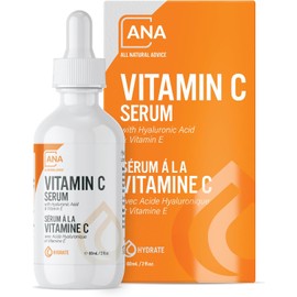 All Natural Advice Vitamin C Serum For Face with Hyaluronic Acid & Vitamin E – Facial Serum - Organic Face Care -Proud Canadian Company 60 ml