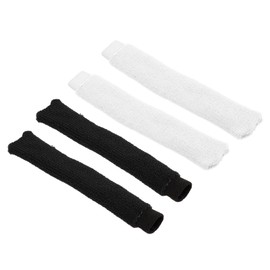 PATIKIL Cotton Feeling Badminton Towel Grip, 4 Pack Nylon Tennis Racket Overgrip Racquet Grip Hand Glue Anti-Skid Sweatband for Golf Bike Handle, Black/White