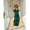 HUSKARY Summer Hawaiian Maxi Dress for Women V Neck Cold