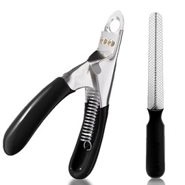 Paioxerty Dog Nail Clipper | Dog Nail Trimmer with Nail File and Safety Guard for Large Breed Dog | Injury-Free Grooming Tool for Pets (Black)