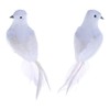 POFET 2pcs Artificial Foam Feather White Birds Decorative Fake Doves