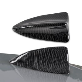 KARTONMOTOR Real Carbon Fiber Car Shark Fin Antenna Cover for Car SUV Truck Roof-Mounted Antenna Trim(6.06x3.39x2.64in