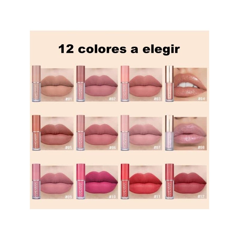 FARSEE12 kit de labiales, vaso antiadherente de larga duración, brillo