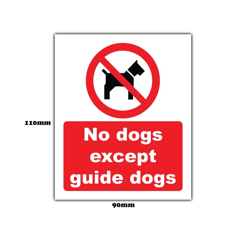 2 Pack - No Dogs Except Guide Dogs, Door Window