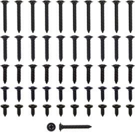50-Piece Interior | Exterior | Molding | Bezel | Trim | Door Panel | Headliner | Dash | Console | Sill Plate | Phillips Screws | OEM Hardware | Black #8 (FITS: Dodge, Plymouth, Chrysler, Jeep, Mopar)