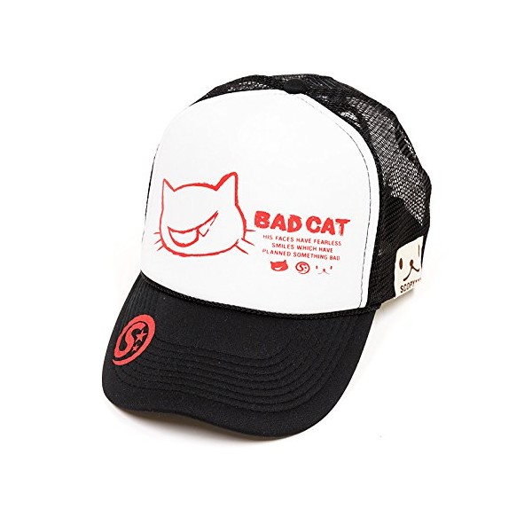 Scorpy BAD CAT Cat Pattern Mesh Cap for Cat Lovers, Black
