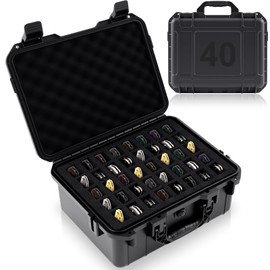 Bucherry 40 Folding Knife Case Waterproof Pocket Knife Holder Hard Sided Knives Storage Box Lockable Protective Travel Storage Organizer for Folding Knives Collection