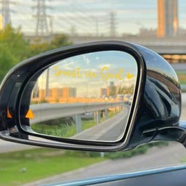 2 Pcs Trust in God Vehicles Window Decals Car Stickers,Rearview Mirrors Mirrors Car Window Stickers,Car Stickers and Decals for Family Friends,Bumper Stickers,Decals (Yellow)
