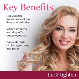 Tint and Tighten Color Smoothing Eye Cream for Wrinkles – Anti Aging Cream Visibly Reduces Under Eye Wrinkles – Eye Cream for Dark Circles and Puffiness – Instant Eye Bag Remover