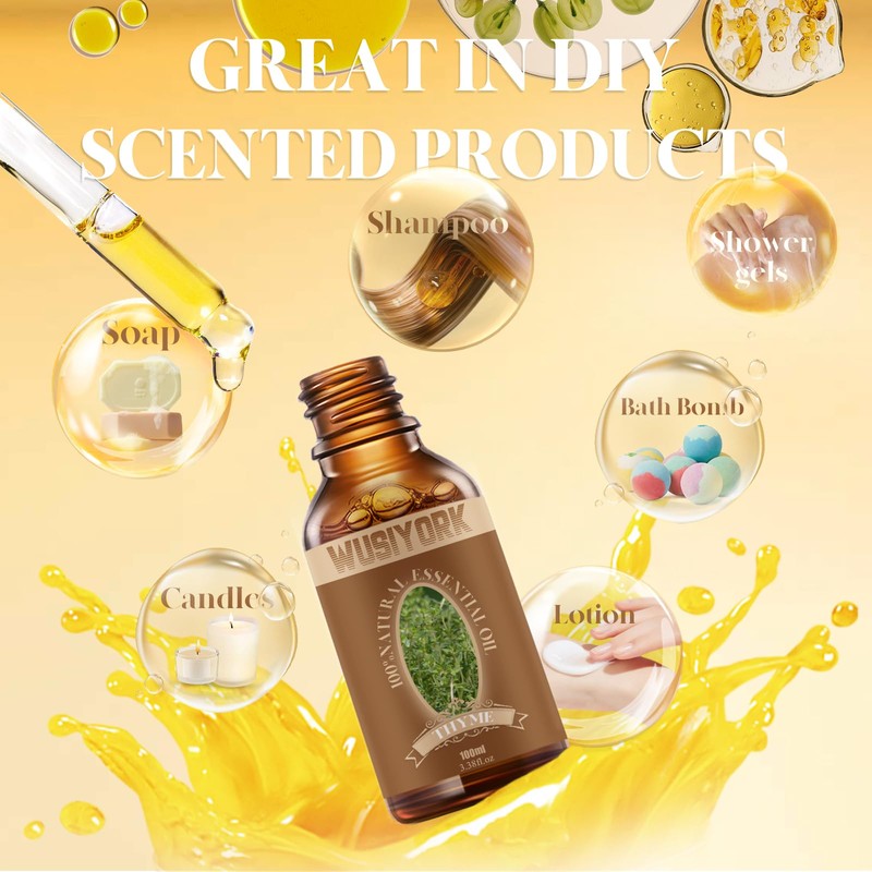 wusiyork Thyme Essential Oil 100ML - 100% Pure and Natural
