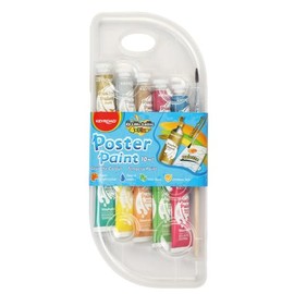 Keyroad Poster Paints, Painting Colours 10 x 10 ml, 10 Poster Colours in Tube, 6 Metallic and 4 Neon Colours, Box, Colour Mix