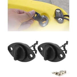 QLEUIFT Drain Plug Boat, Kayak Water Drain Plug Stopper Boats Lumbar Plugs, Pack of 2, with 4 Screws for Canoe Boat Dinghy