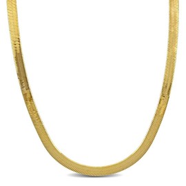 Women's Herringbone Chain Necklace - Italian 925 sterling silver bracelets for Women - cadenas de plata para mujer 925 italianas - 5.3mm - Unisex Design - 925 Sterling Silver, Yellow Gold Plated - Classic Link necklace (Herringbone style - Yellow Gold Pl