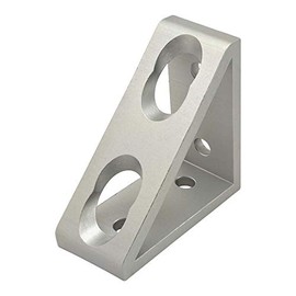 8020, 40-4336, 40 Series, 4 Hole Aluminum Inside Corner Gusset 80mm x 80mm L Bracket for 80/20 Extruded Aluminum Extrusion Heavy Duty Angle Bracket 80x80 (Clear Anodize, 1)
