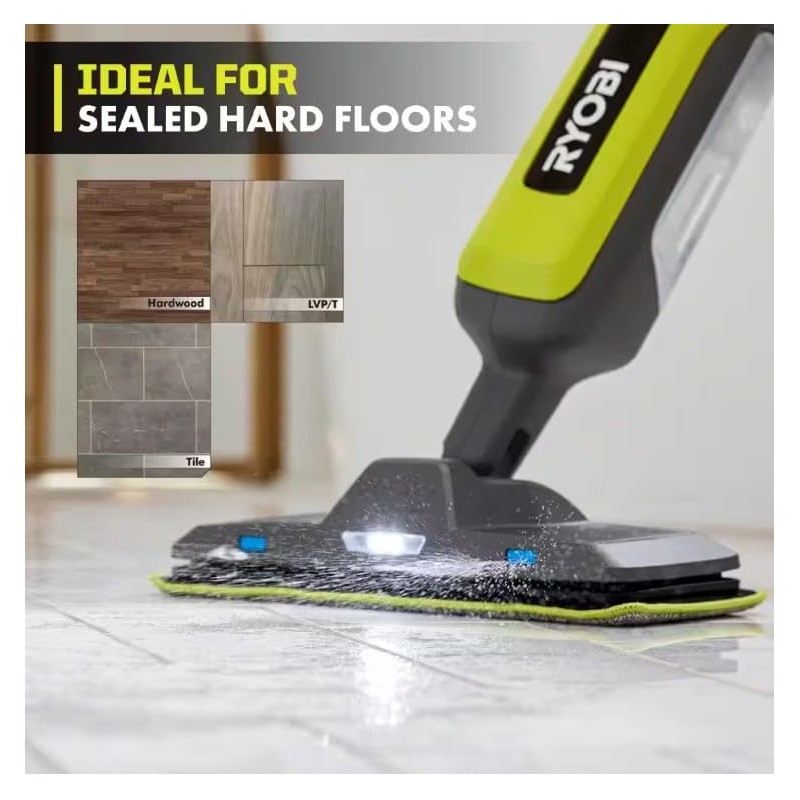 RYOBI USB Lithium Cordless Agitating Spray Mop Kit with 2.0