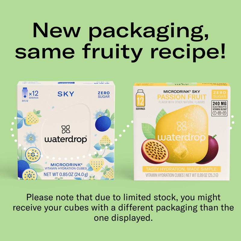 Waterdrop Hydration Cubes, Pineberry, Passion Fruit & Pear, Vitamin C,
