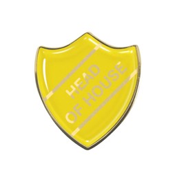 Head of House Gel Domed School Shield Badge (Yellow)