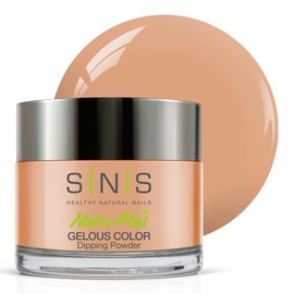 SNS Healthy Natural Nails SNS Nail Dip Powder, Gelous Color Dipping Powder - Peachy Oriole (Natural, Nudes/Tan, Cream) - Long-Lasting Dip Nail Color Lasts up to 14 days - Low-Odor & No UV Lamp Required - 1 Oz